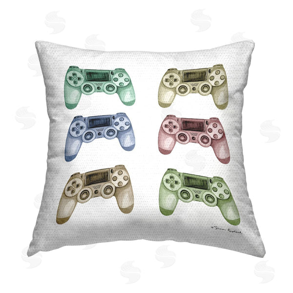 Stupell Industries Sharon Kuplack | Various Game Controllers Printed Throw Pillow