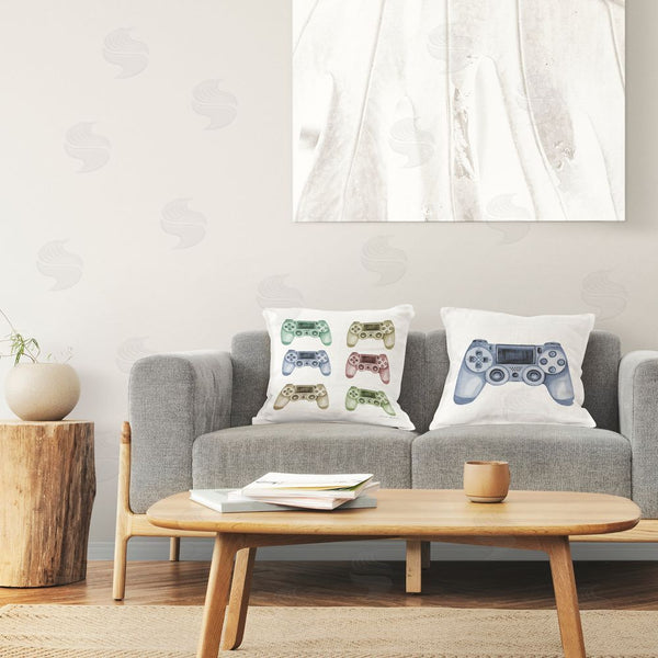 Stupell Industries Sharon Kuplack | Various Gamer Controllers Printed Throw Pillow Set