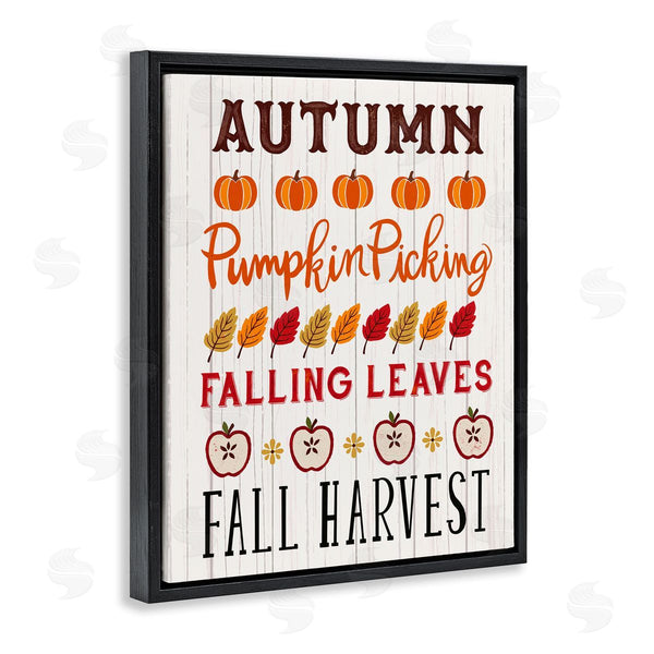 Stupell Industries Sharon Lee | Autumn Activities List Rustic Pumpkins Apples Leaves Wall Art