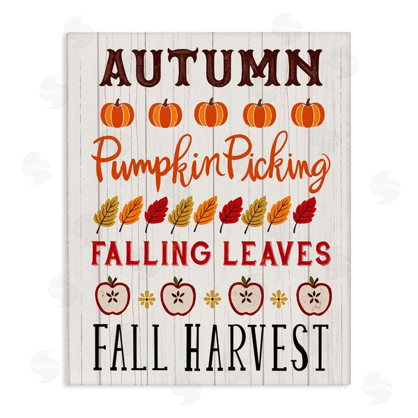stupell industries Sharon Lee | Autumn Activities List Rustic Pumpkins Apples Leaves Wall Art