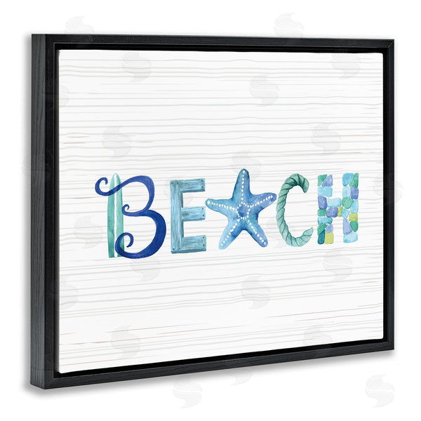 Stupell Industries Sharon Lee | Beach Letters Typography Sea Life Pebbles Rope Wall Art