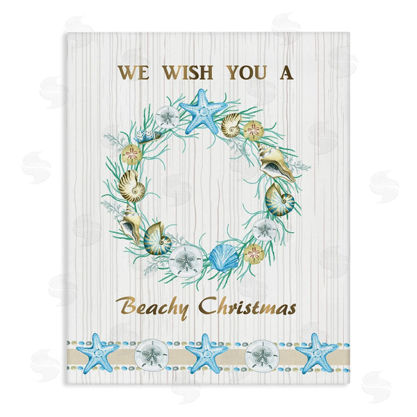 stupell industries Sharon Lee | Beachy Christmas Sea Life Seashell Wreath Pattern Wall Art