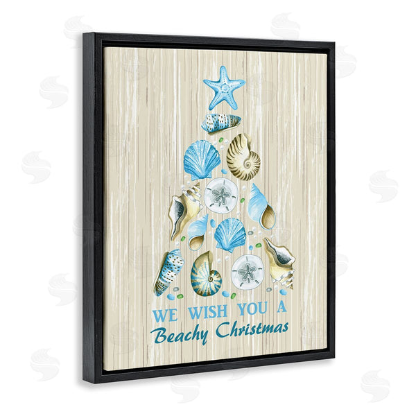 Stupell Industries Sharon Lee | Beachy Christmas Seashell Tree Rustic Pattern Design Wall Art