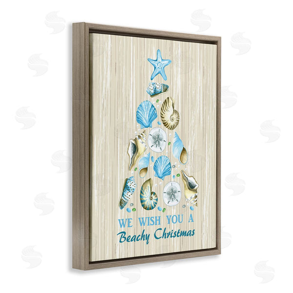 Stupell Industries Sharon Lee | Beachy Christmas Seashell Tree Rustic Pattern Design Wall Art