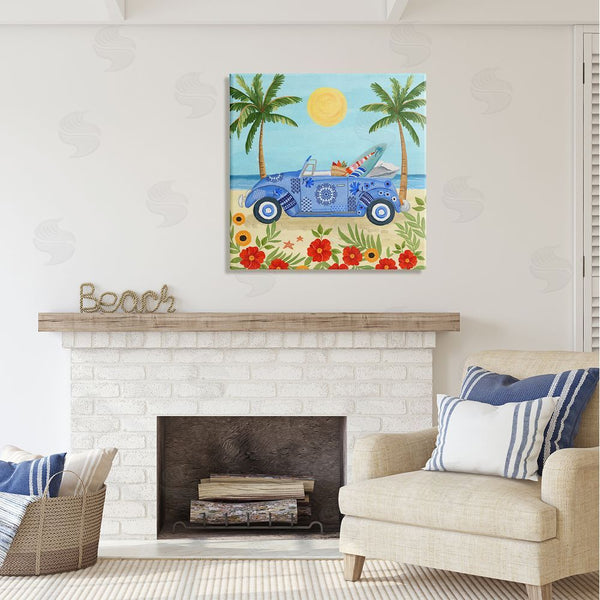 Stupell Industries Sharon Lee | Floral Car On Beach Wall Art