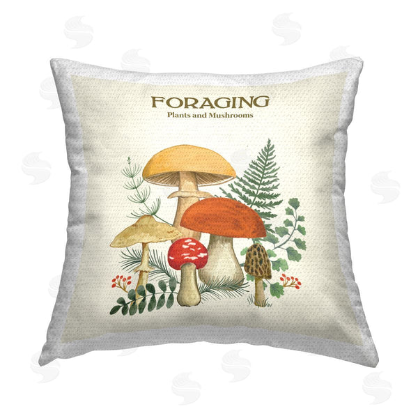Stupell Industries Sharon Lee | Foraging Plants & Mushrooms Printed Throw Pillow