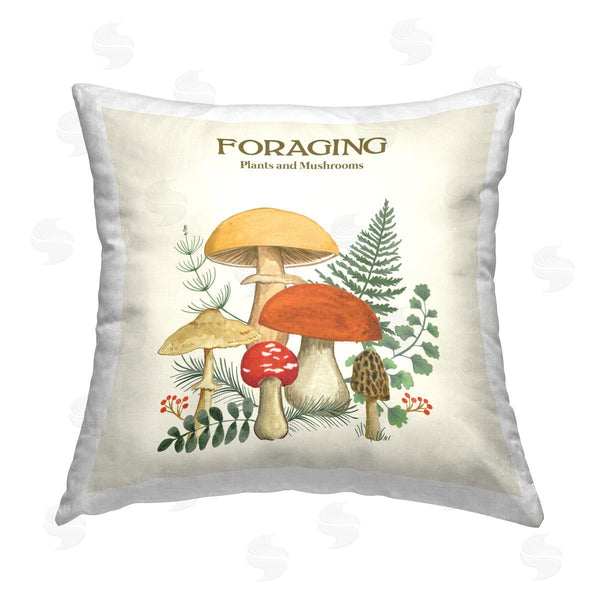 stupell industries Sharon Lee | Foraging Plants & Mushrooms Printed Throw Pillow