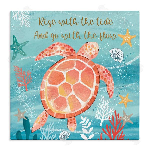 stupell industries Sharon Lee | Go With The Flow Sea Turtle Uplifting Message Wall Art