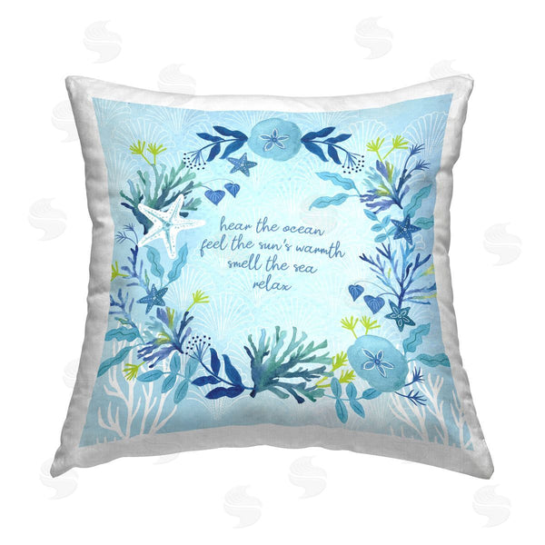 stupell industries Sharon Lee | Hear The Ocean & Relax Printed Throw Pillow