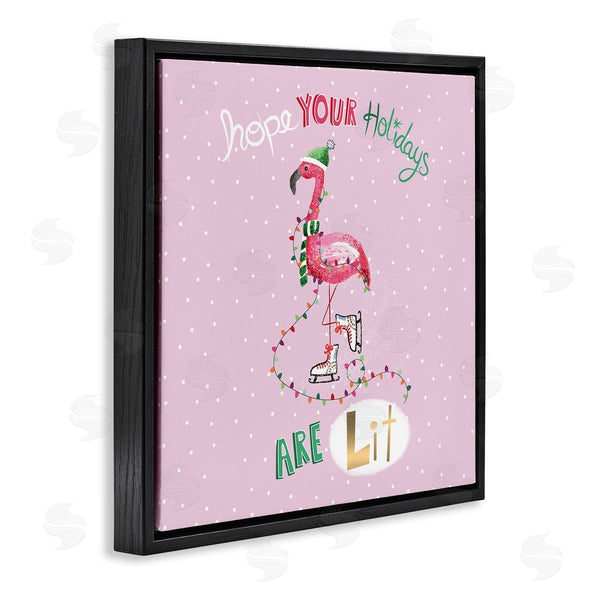 Stupell Industries Sharon Lee | Lit Holidays Sassy Festive Flamingo Pink Polka Dots Wall Art