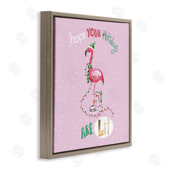 Stupell Industries Sharon Lee | Lit Holidays Sassy Festive Flamingo Pink Polka Dots Wall Art