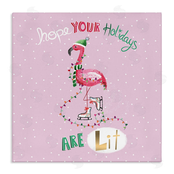 stupell industries Sharon Lee | Lit Holidays Sassy Festive Flamingo Pink Polka Dots Wall Art