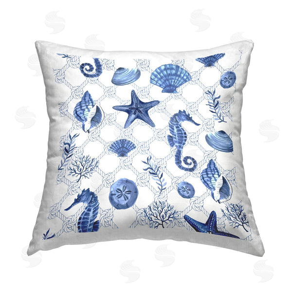 stupell industries Sharon Lee | Nautical Sea Life Boat Rope Pattern Printed Throw Pillow