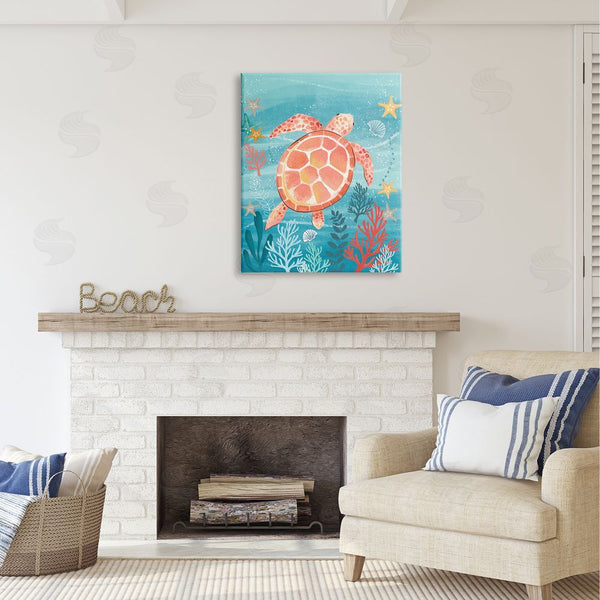 Stupell Industries Sharon Lee | Pink Turtle Underwater Wall Art