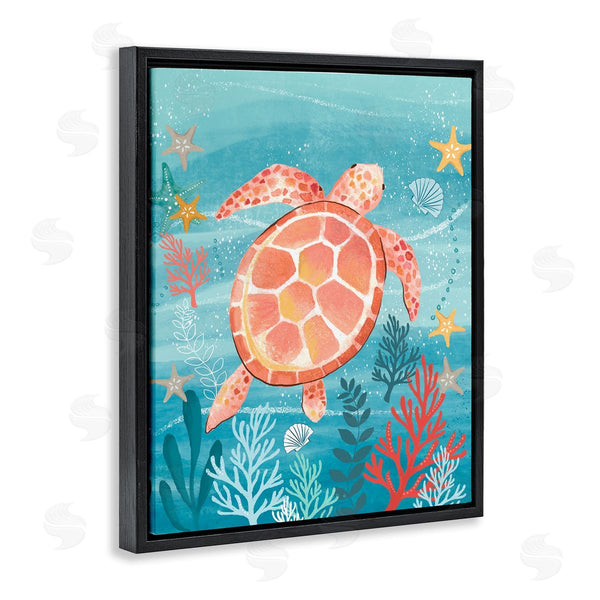 Stupell Industries Sharon Lee | Pink Turtle Underwater Wall Art