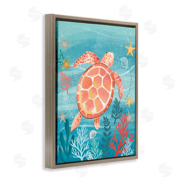 Stupell Industries Sharon Lee | Pink Turtle Underwater Wall Art