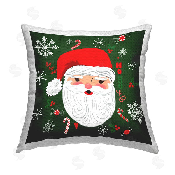 Stupell Industries Sharon Lee | Santa Claus Holiday Snowflakes Printed Throw Pillow