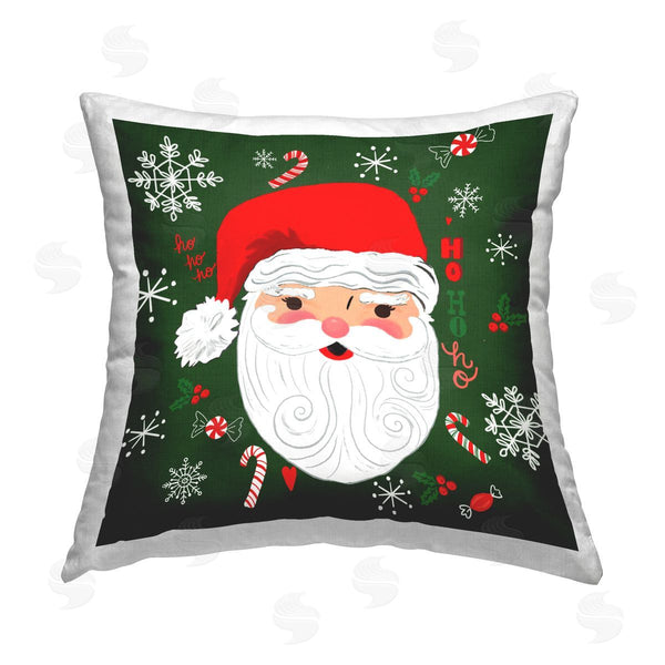 stupell industries Sharon Lee | Santa Claus Holiday Snowflakes Printed Throw Pillow