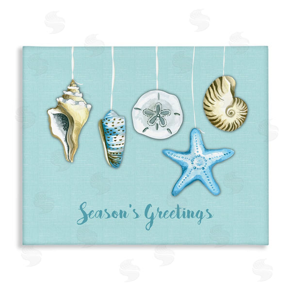 stupell industries Sharon Lee | Season's Greetings Festive Beach Holiday Seashells Hanging Wall Art