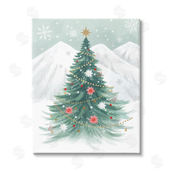 stupell industries Sharon Lee | Subtle Christmas Tree in Snow Wall Art