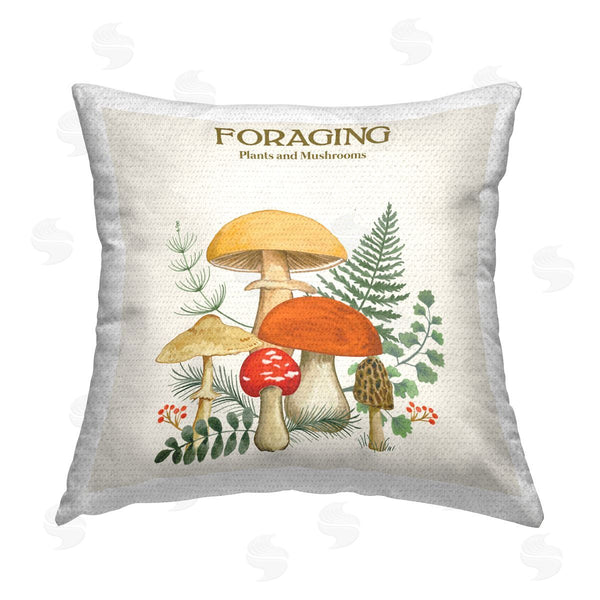 Stupell Industries Sharon Lee | Vintage Foraging Mushrooms Printed Throw Pillow