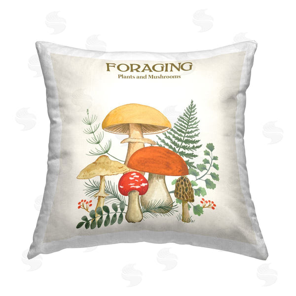 stupell industries Sharon Lee | Vintage Foraging Mushrooms Printed Throw Pillow