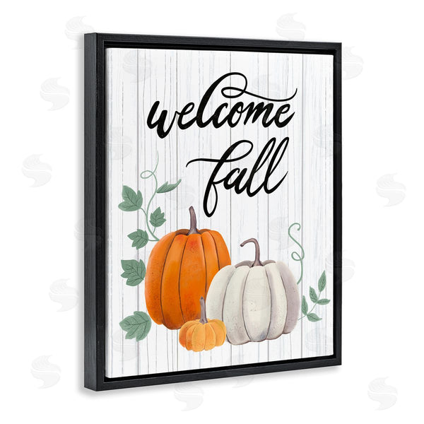 Stupell Industries Sharon Lee | Welcome Fall Rustic Calligraphy Phrase Pumpkin Patch Wall Art
