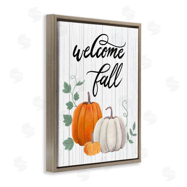 Stupell Industries Sharon Lee | Welcome Fall Rustic Calligraphy Phrase Pumpkin Patch Wall Art
