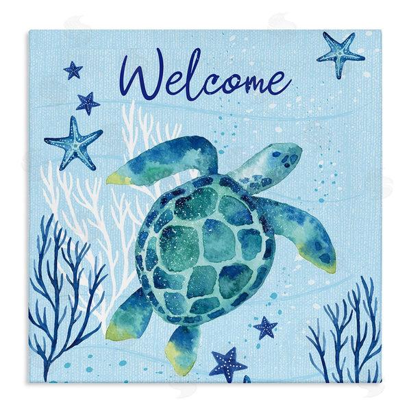 stupell industries Sharon Lee | Welcome Sign Sea Turtle Swimming Ocean Life Wall Art