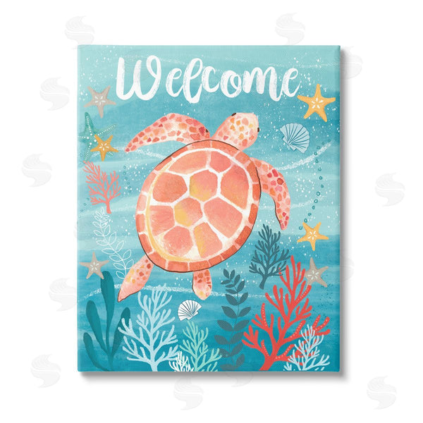 stupell industries Sharon Lee | Welcome Underwater Turtle Scene Wall Art