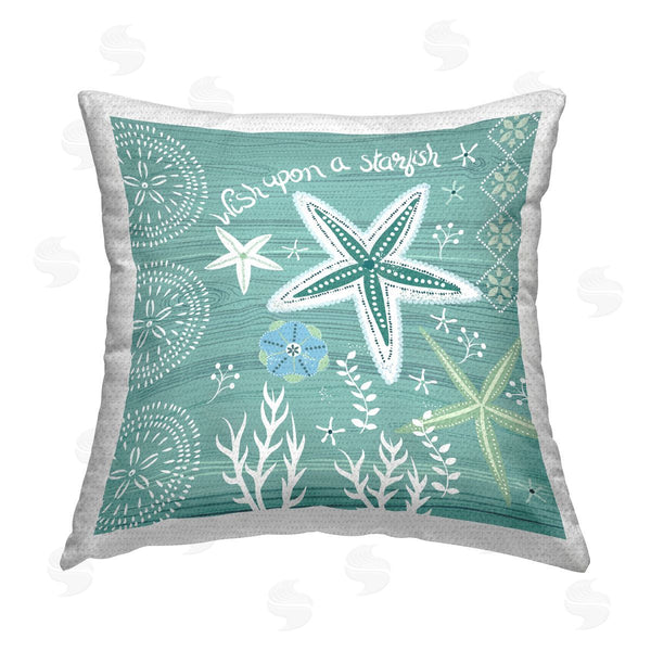 Stupell Industries Sharon Lee | Wish Upon A Starfish Printed Throw Pillow
