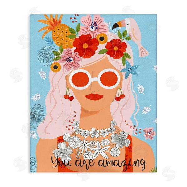 stupell industries Sharon Lee | You Are Amazing Motivational Floral Woman Portrait Wall Art