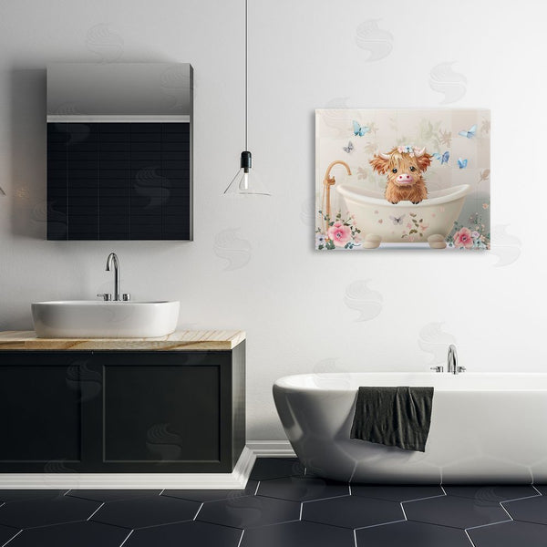 Stupell Industries Shawna Stewart | Baby Cattle In Floral Tub Wall Art