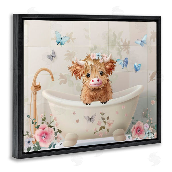 Stupell Industries Shawna Stewart | Baby Cattle In Floral Tub Wall Art