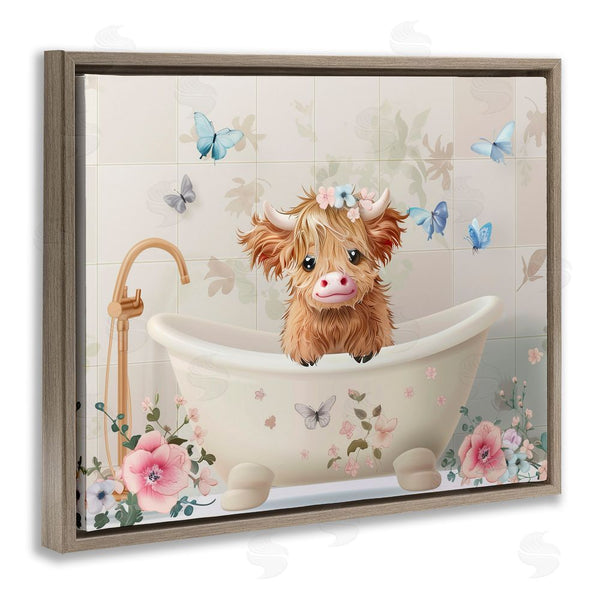 Stupell Industries Shawna Stewart | Baby Cattle In Floral Tub Wall Art