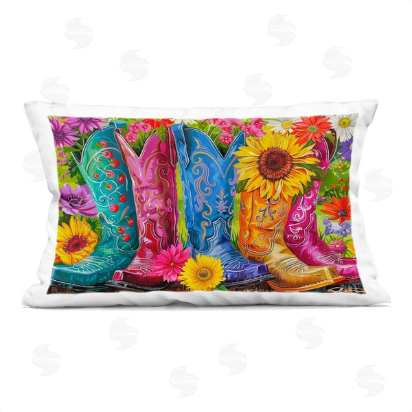 stupell industries Shawna Stewart | Cowboy Boots and Sunflowers Printed Throw Pillow