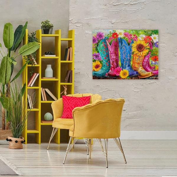 Stupell Industries Shawna Stewart | Cowboy Boots And Sunflowers Wall Art