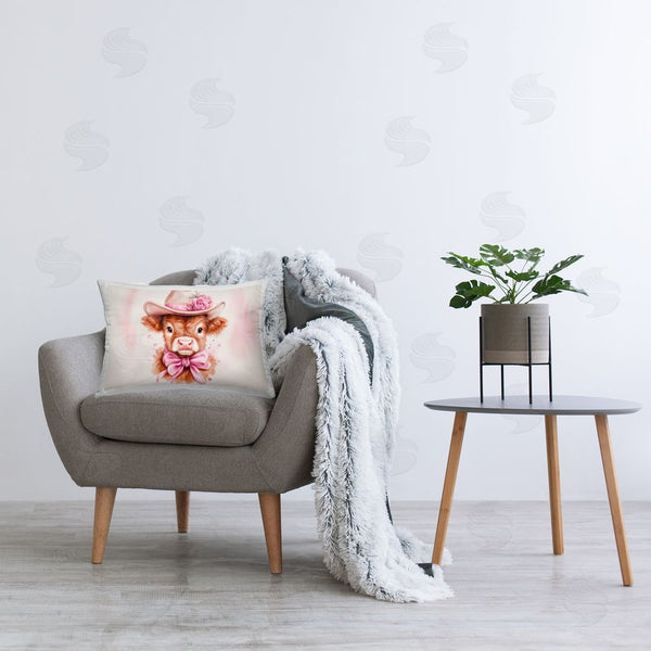 Stupell Industries Shawna Stewart | Pretty In Pink Cow Printed Throw Pillow