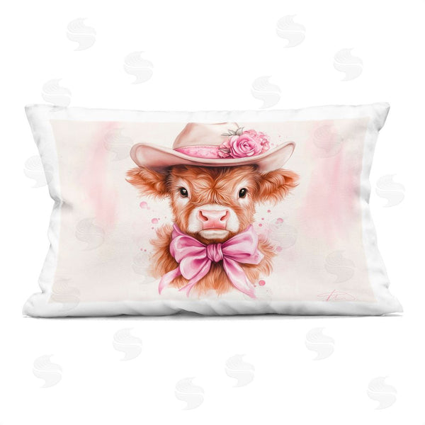 stupell industries Shawna Stewart | Pretty In Pink Cow Printed Throw Pillow