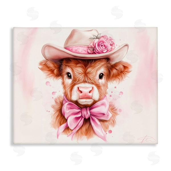 stupell industries Shawna Stewart | Pretty In Pink Cow Wall Art