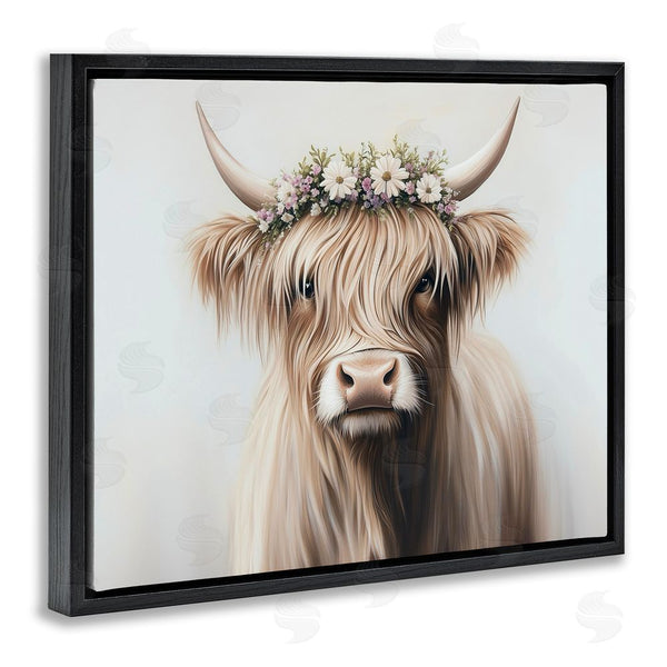 Stupell Industries Shawna Stewart | Shaggy Cattle Floral Crown Wall Art