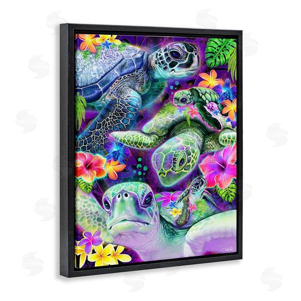 Stupell Industries Sheena Pike | Tropical Turtles & Hibiscus Wall Art