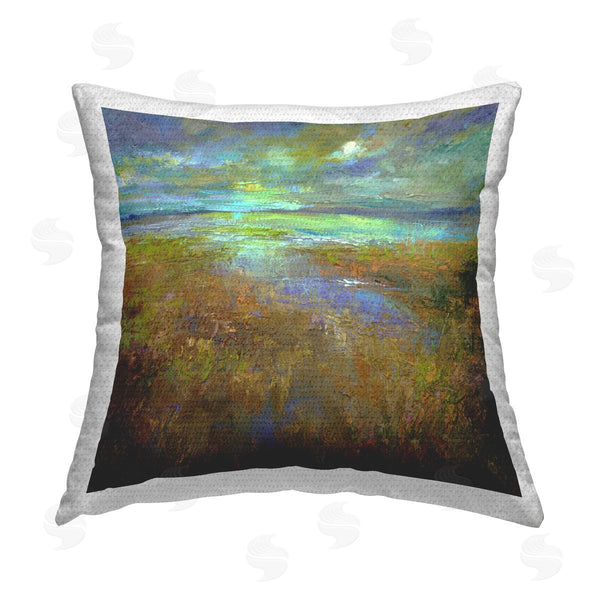 Stupell Industries Sheila Finch | Abstract Stream View Printed Throw Pillow