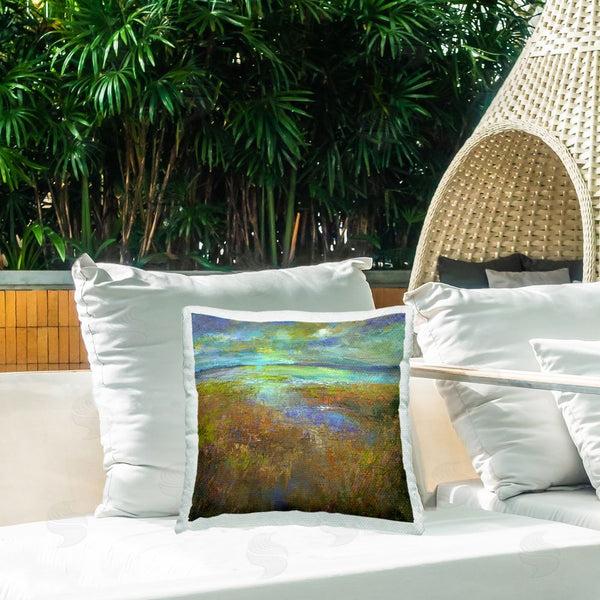 Stupell Industries Sheila Finch | Abstract Stream View Printed Throw Pillow