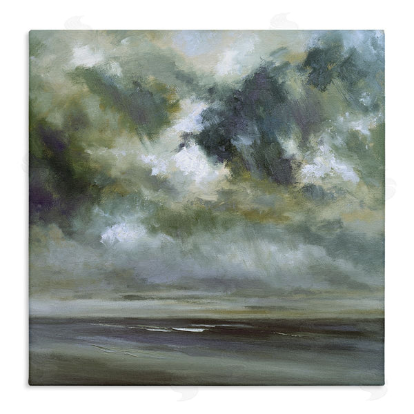 stupell industries Sheila Finch | Grey Clouds over Beach Wall Art