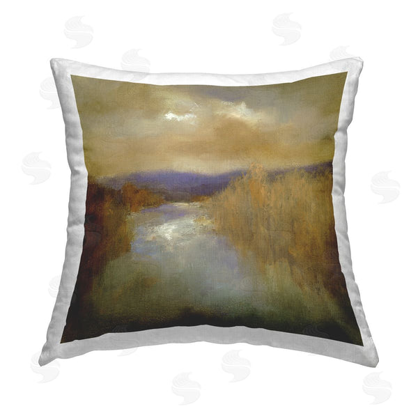 stupell industries Sheila Finch | Moody Shadowed River Printed Throw Pillow