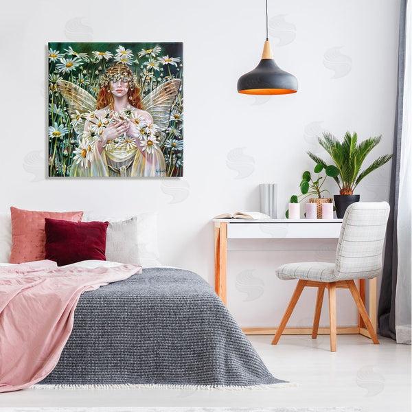 Stupell Industries Sheila Wolk | Fairy Girl Floral Daisy Field Wall Art