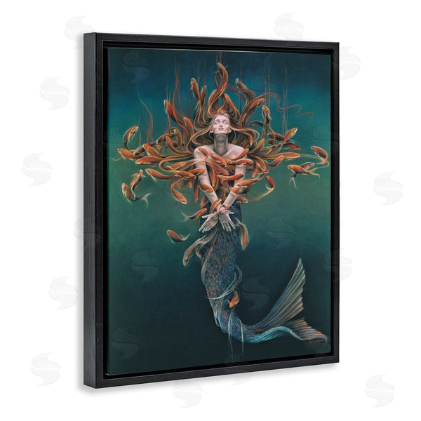 Stupell Industries Sheila Wolk | Mermaid Fish Swirling Painting Wall Art