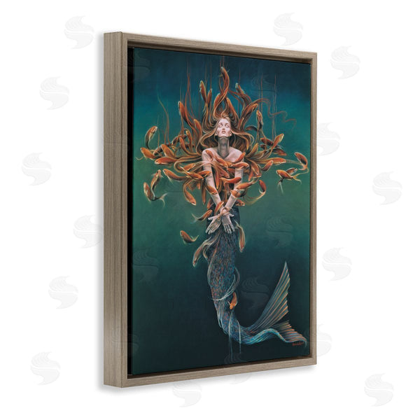 Stupell Industries Sheila Wolk | Mermaid Fish Swirling Painting Wall Art