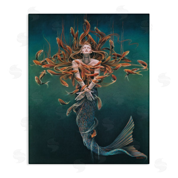 stupell industries Sheila Wolk | Mermaid Fish Swirling Painting Wall Art